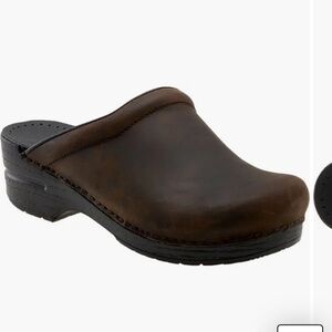Dansko Sonja clogs, antique brown oiled leather, 38
